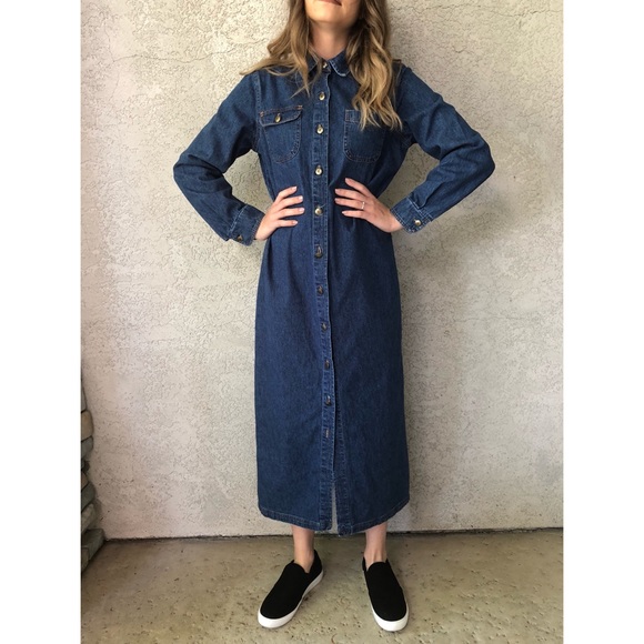 denim shirtwaist dress